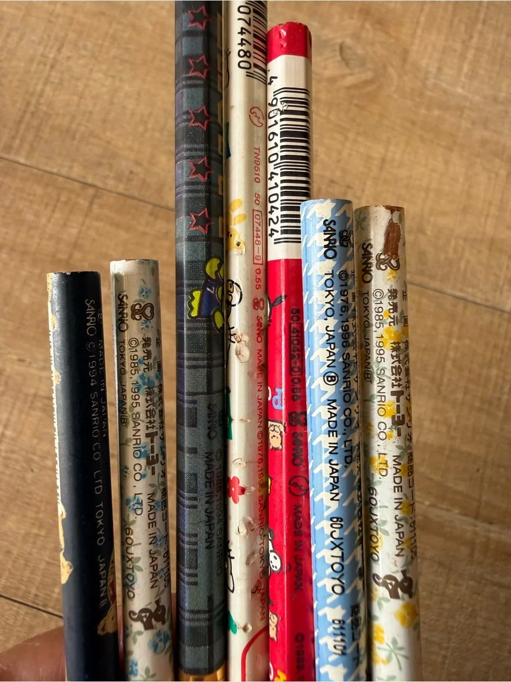 Vintage 90s Sanrio Pencil Lot of 7 Marron Cream Holly’s Bear Hello Kitty Keroppi